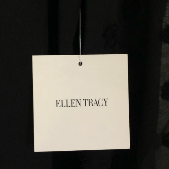 ELLEN TRACY OVERSIZED NWT SEXY BLACK TOP WITH SEE THROUGH LONG SLEEVES - Picture 3 of 7